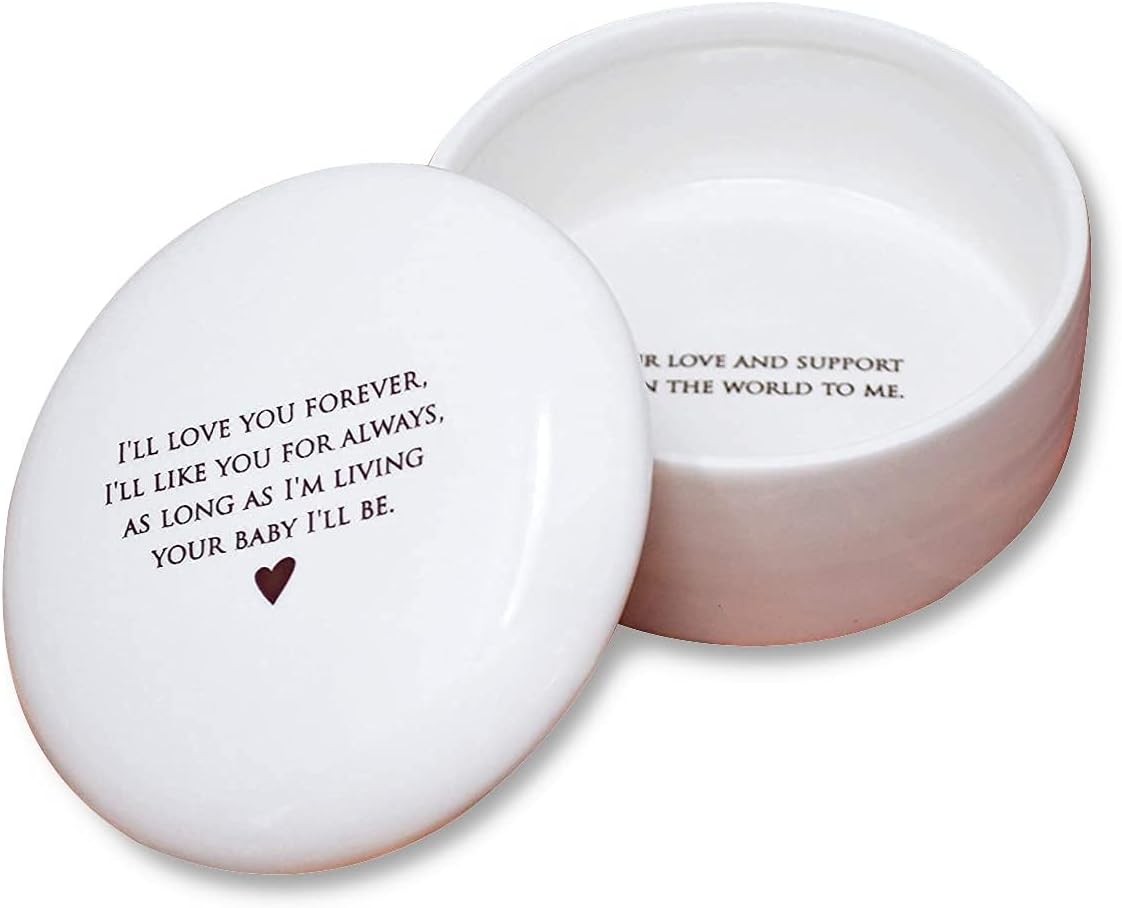 Susabella I'll Love You Forever - Mother of the Bride Gift, Mom Birthday Present - Round Keepsake Box from As Long As I'm Living Your Baby I'll Be, Mother's Day Gift
