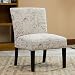 Roundhill Furniture Botticelli English Letter Print Fabric Armless Contemporary Accent Chair, Single