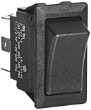 NSI 77040RQ Rocker Switch, On-On Circuit Function, DPDT, 20/10 amps at 125/250 VAC, 0.75