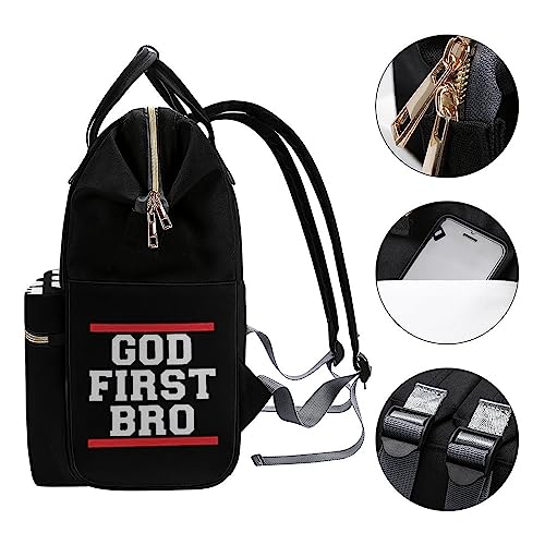 God-First-Bro-Diaper-Bag-Portable-Backpack-Mommy-Bag-Travel-Shoulder-Daypack-for-Outdoor-Working-Beach