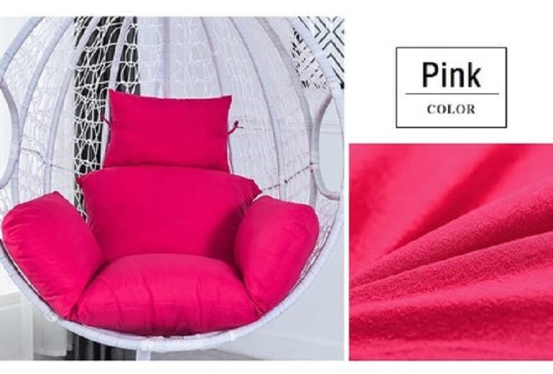 KYNE Cushion for Hanging Basket Swing Chair - Outdoor Egg Chair/Garden Seat Padded Pillow, Polyester Designer Cushion (Pink) 3