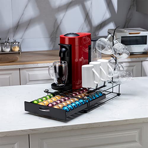 Rice rat Für Nespresso Kapselhalter Vertuo Pod Storage Vertuo Kapselschublade für Getränkehalter (50 Kapseln)