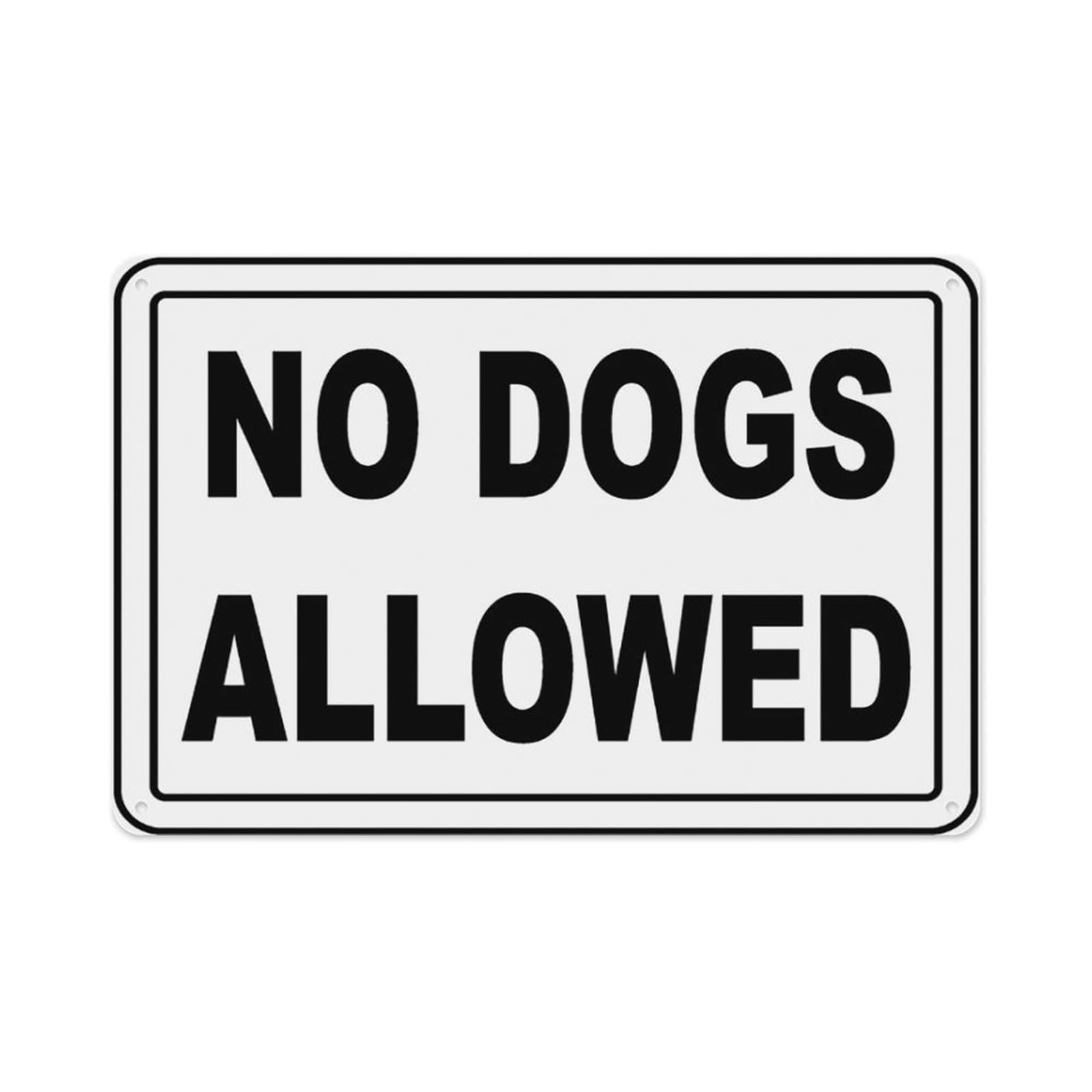 peiyeety No Dogs Allowed Sign Aluminum Tin Warning Signs For Home Outdoor Garden 12X16 Inches