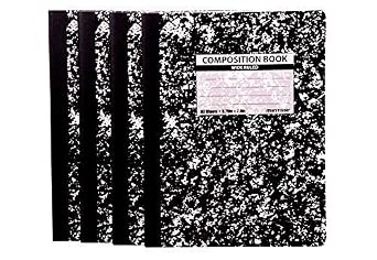 Mintra Office Composition Books - Sturdy Flexible Cover (4 Pack, Black ...