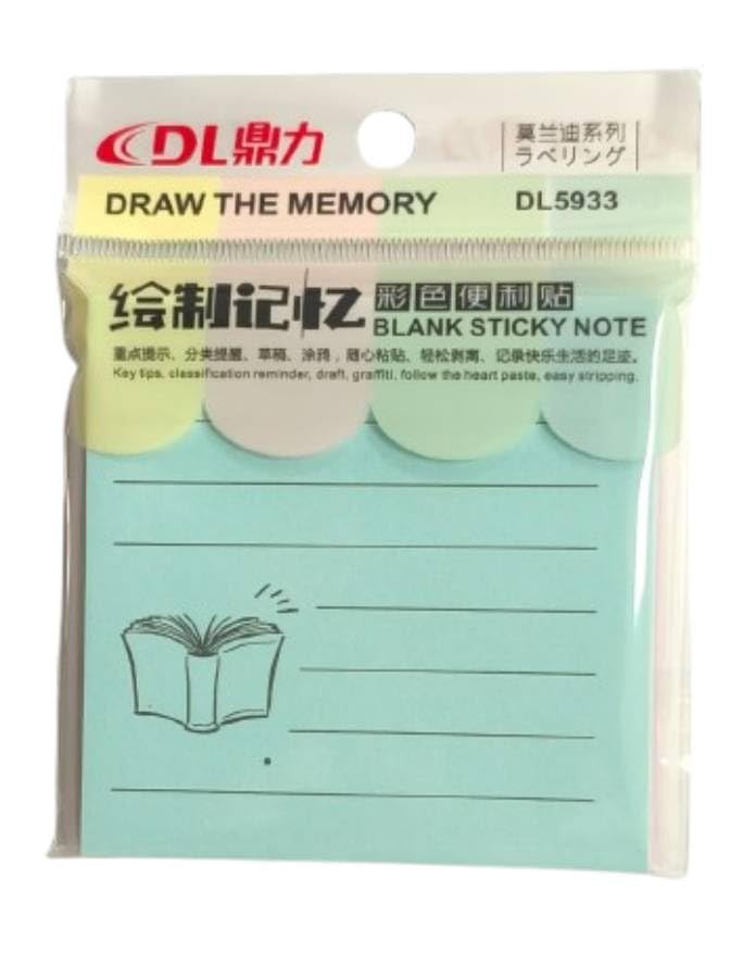 Image of Sish Ruled Multicolored Self Stick Note Pad (3 X3 Inch, Pack of 6) -Lined Memos-Single Line Sticky Notes