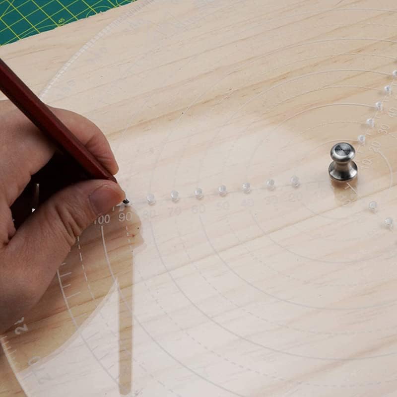 Miniatura 4 de Brújula de búsqueda central redonda de 11.8 pulgadas, brújula acrílica transparente para carpintería, herramienta de centrado de calibre circular