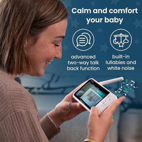 Babysense Prisma Baby Monitor with Camera and Audio, 5” HD Video Baby Monitor with 2 Cameras, 6-Color Night Light, Split Screen, Baby Sound Machine with White Noise & Lullabies, Secure No WiFi - Image 6