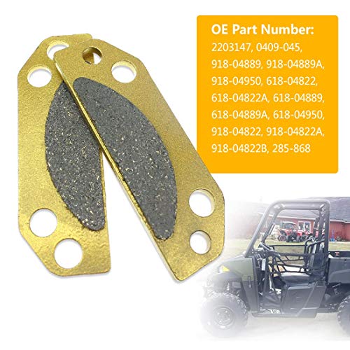 Parking Brake Pad Set, Fits for Polaris Ranger 500 700 800 900 Crew EV XP, 2005-2015 | OE Replacement 2203147, Parking Brake Pad Shoe Set Semi-Metallic - Thumbnail 5