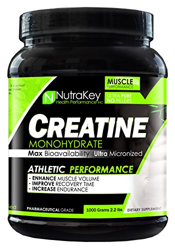 NutraKey Creatine Monohydrate Powder, Ultra-MICRONIZED Preworkout Postworkout Powder, 1000g