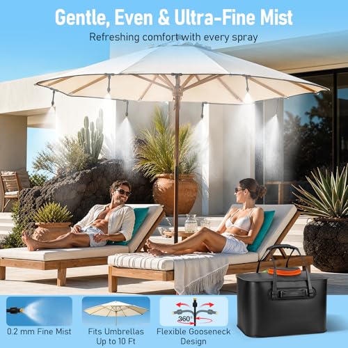 image for Bonviee 36FT Portable Mister for Outside Patio, Cordless Outdoor Misti