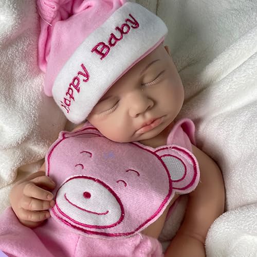 URMLHNRZ Boneca de silicone impermeável para dormir, boneca realista de 50 cm com peso, platina premium, segura e colecionável, conjunto crianças e adultos idosos