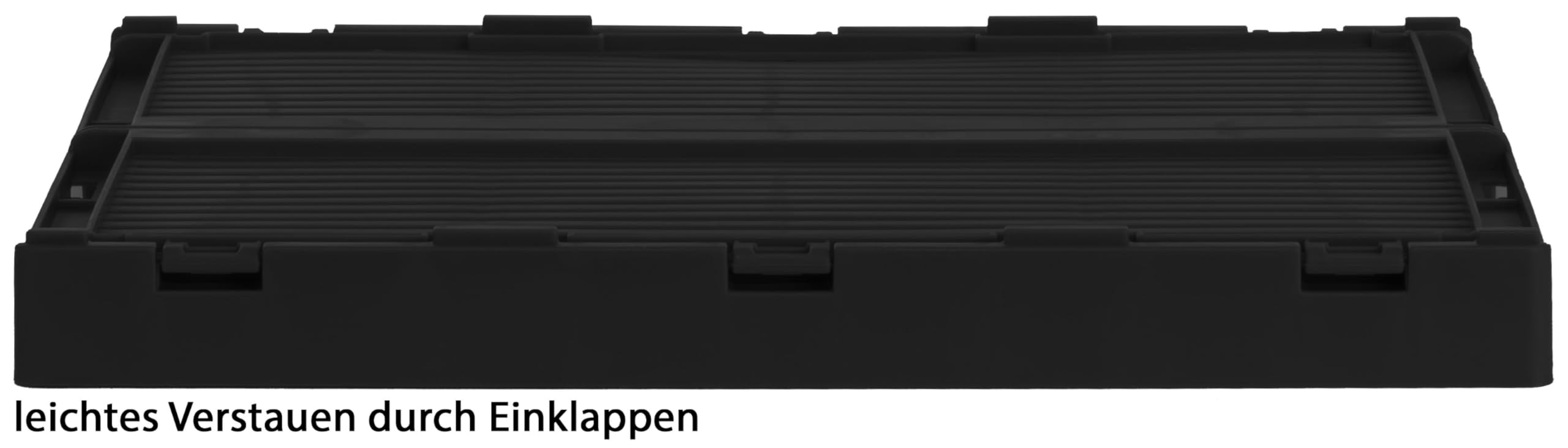 Brandsseller Caja plegable XL Juego de 3 Cesta de la Compra robusta Cesta de Transporte apilable Caja de Almacenaje - Negro