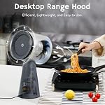 Airthereal RH180 Portable Range Hood, Desktop Range Hood with 3-Fan Speeds and Large Oil Collection Cup, Detachable Aluminum Carbon Filter, Low Noise Portable Kitchen Exhaust Fan for Cooking