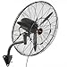 VEVOR 24 Inch 3-Speed 7000 CFM Black Waterproof Wall Mount Oscillating Fan