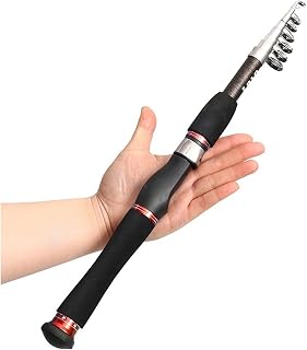 NEBE Equipo Pesca Cañas Pescar Caña de Pescar telescópica Fibra Carbono Carpa portátil Spinning Pole Travel(Spinning Red,1.8m)