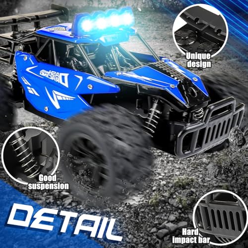 ferngesteuertes Auto, 1:16 RC Auto mit LED Licht, Fernbedienung Offroad Spielzeugauto, Rc Car Kinder, All Terrain RC Car, Hochgeschwindigkeit RC Buggy Truck, Fernsteuerung Rennenauto für ab 6 Jahre