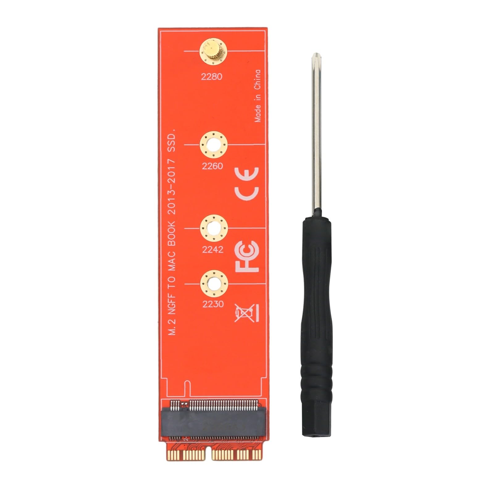 suckoo for MacBook Air Pro 2013-2017 A1465 A1466 A1398 A1502 12+16Pin to NVME M-Key M.2 PCI-E 4.0 3.0 SSD Hard Drive 2230 2242 2260 2280 Adapter Converter Red