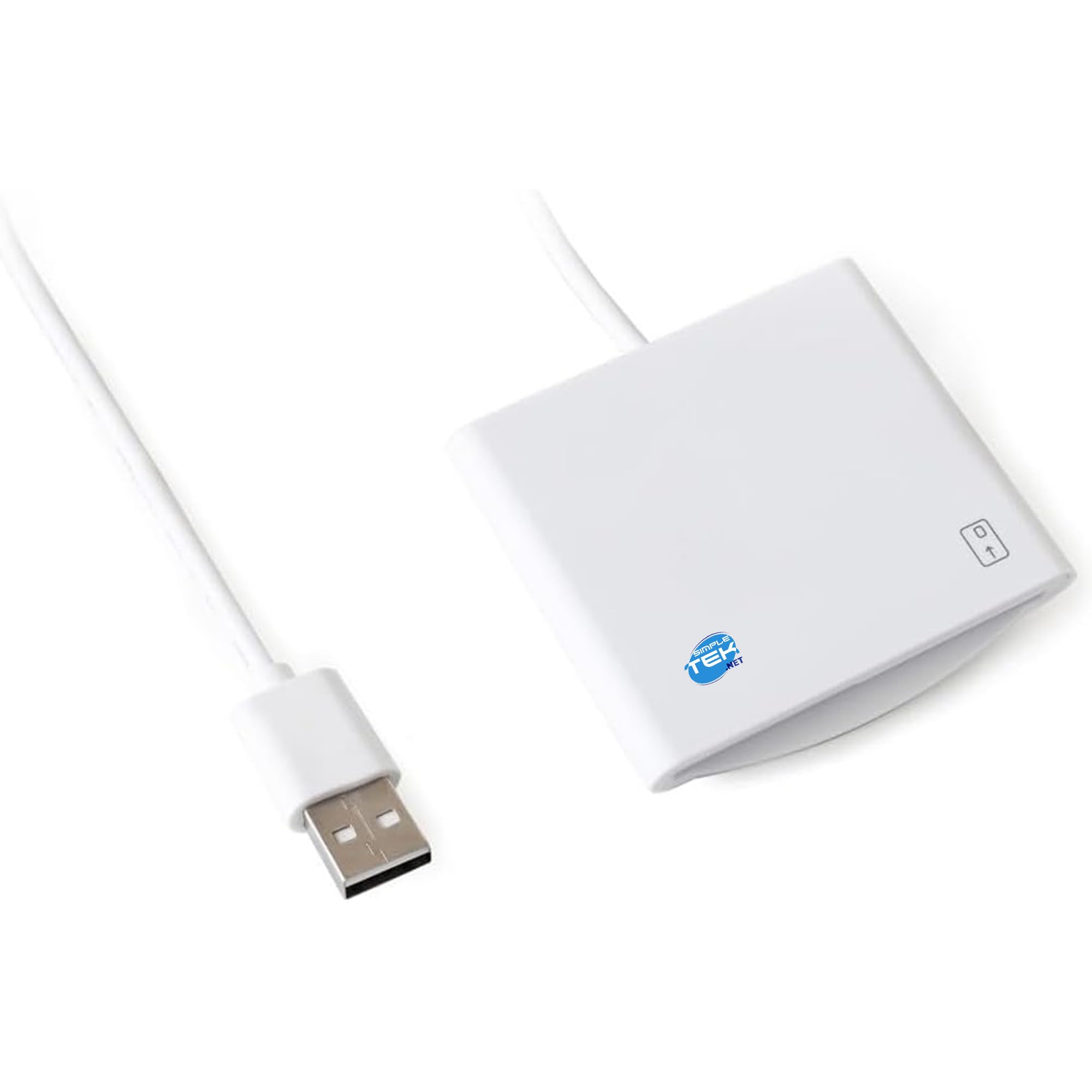 SIMPLETEK – Lettore Smart Card Cavo Usb Universale Plug And Play Bianco | Portatile, USB, CIE, CNS, CRS, Firma Digitale, Colore Bianco, CAC, PIV, SIPRNET, J-LIS, Mykad, ISO 7816 (Classi A, B e C)