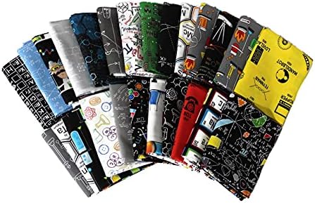 10 Fat Quarters - Science Fair Science Olympiad Scientist Robotics Engineer Chemistry Periodic Table Elements Physics Biology Quality Quilters Cotton Assorted Fat Quarter Bundle M491.02