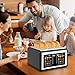 4 Slice Toaster Touch Screen, Stainless Steel Toasters Digital Timer, Dual Control Panel Toasters, 8 Shade Settings 6 Bread Types for Bagel, Cancel, Defrost 1650W Black