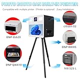 Aookely DSLR Photo Booth Selfie Photobooth 21.5inch Touch Screen Built-in Mini PC with Instant Printing & Sharing Function Perfect for Wedding Rental Parties (Black, Photo Booth + Printer)