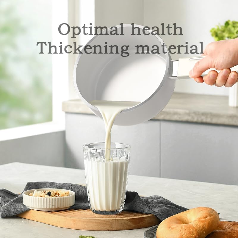 Ceramic Pots and Pans Set Nonstick,kitchen Cook sets, White Handle Induction Kitchen Cookware Sets, 16 Pcs Non Stick Cooking Set w/Frying Pans &Soup Pot，PFAS PTFE PFOA PFOS Free