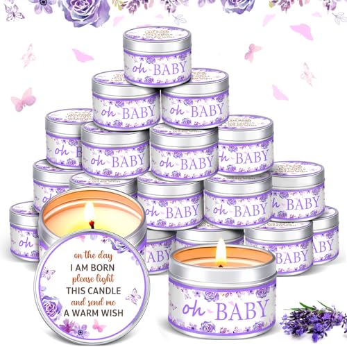 MTLEE Lavender Scented Baby Shower Candle Favors, 24 Pcs