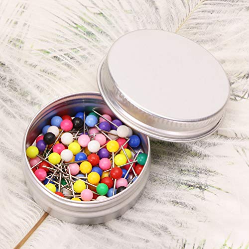 Tupalizy 1/8 Inch Small Round Ball Head Decorative Push Pins Map Thumb Tacks For Travel Map Art Picture Photo Canvas Bulletin Cork Board Wall Diy Craft Home School Office Use, 100Pcs(Multicolor) #TOP2