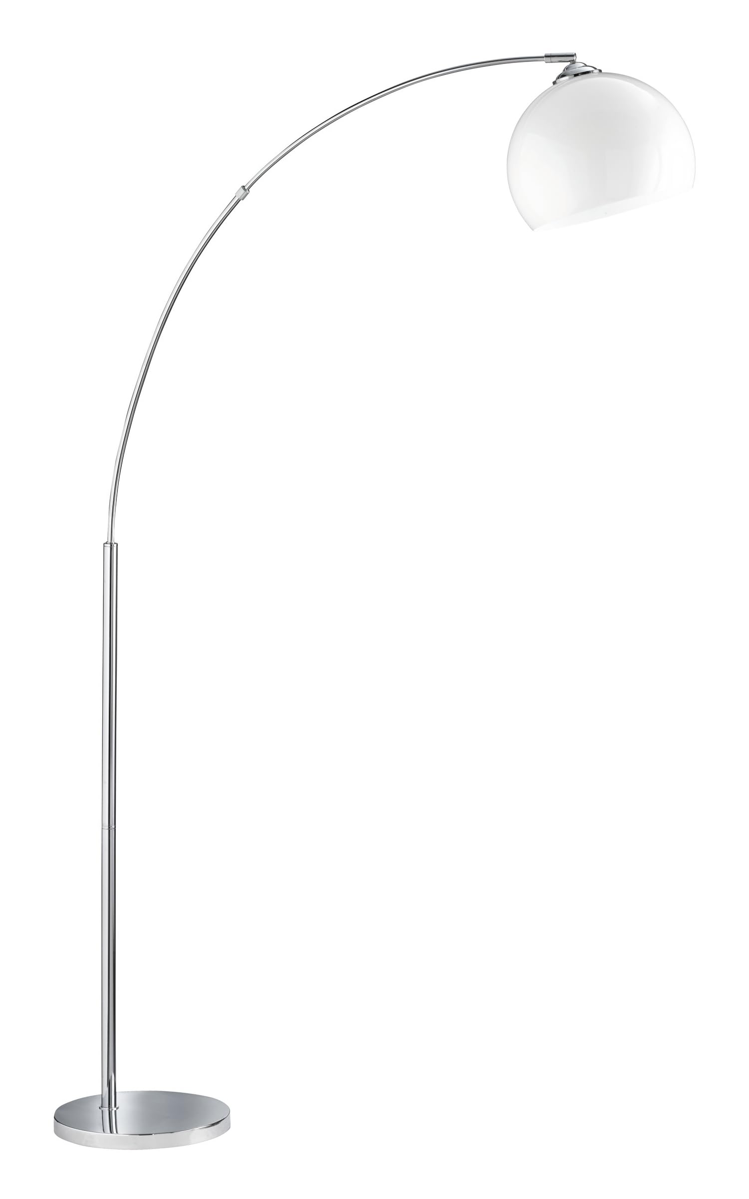 Trio Lighting Brasilia Piantana Arco Cromo Diffusore Bianco H.180cm 1 Luce Attaco E27