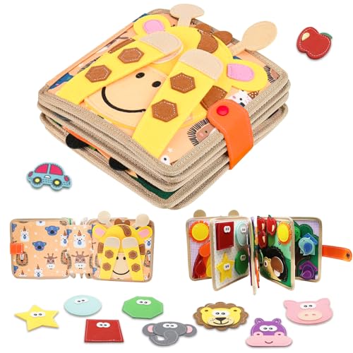 Busy Board à partir de 1 an- Livre d'occupations pour tout-petits- Livre d'activités en feutre DIY- Livre d'images en tissu- Jouet éducatif préscolaire Livre...
