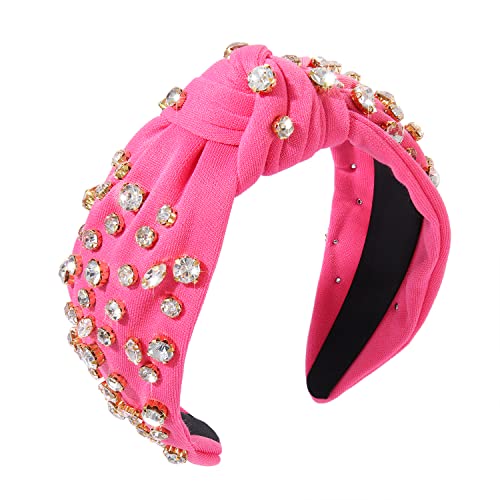 Crystal Knotted Headband For Women Crystal Embellished Wide Top Knot Headband Women's Fashion Headbands Hair Accessories #TOP9