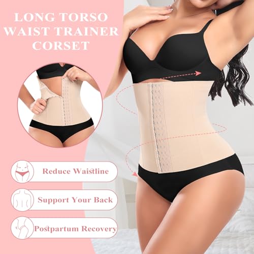 Image of Werena Waist Trainer for Women Corset Shapewear Tummy Control Slimming Body Shaper Girdle Waist Cincher Belly Band