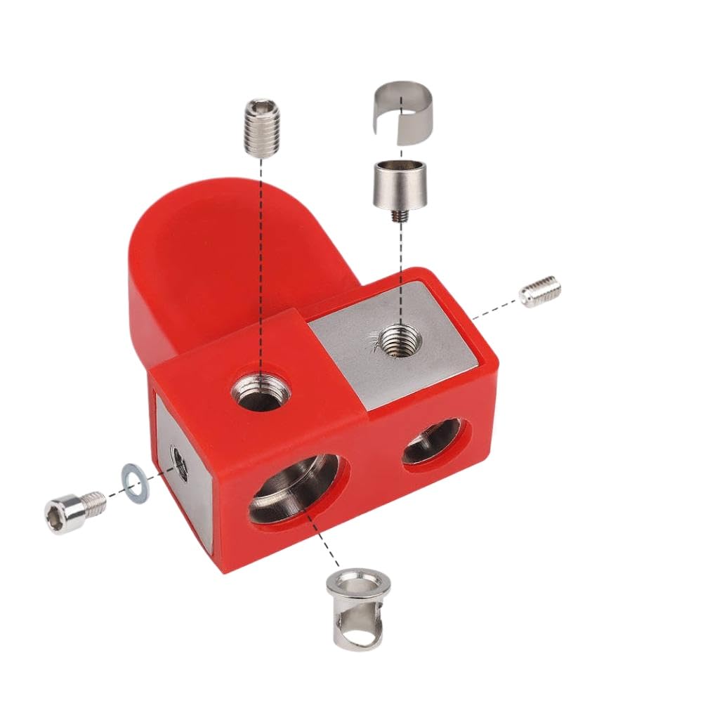 Terminal lateral de latón macizo con collar adaptador para cables de 0, 2, 4 y 8 AWG