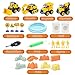 YIDESTARS Play Construction Sand Kit,2.2lbs Magic Sand W/4 Large Take Apart Construction Trucks,1 Sandbox,8 Worker Figures and Road Signs,8 Molds,Toys for 2-8 Years Old Boys Girls