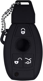Lcyam Soft Silicone Rubber Key Fob Cover Case for Mercedes Benz C E M S CLS CLK GLK GLC G Class CLA GLK350 GLA 250 C300 AMG 2019 GLC 300 (black)