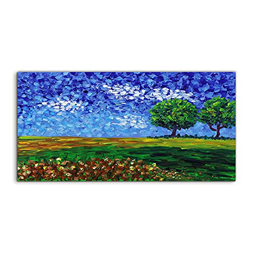 Photo sur verre acrylique countryside trees tableau nature 100x50cm pour salon