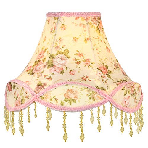 Eastlion 14" Retro Palace zawieszka ręcznie wykonana zawieszka E27 abażur do lamp stołowych, lamp stojących, kinkietów, różowa róża