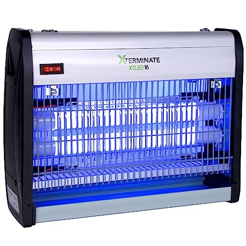 Xterminate Indoor Insect Fly Killer Zapper – LED Low Energy Attracting UV Light Electric – Kills Flying Insects, Flies, Bug, Wasp, Moths, Mosquito - Commercial for Kitchen, Cafe or Home (16W)