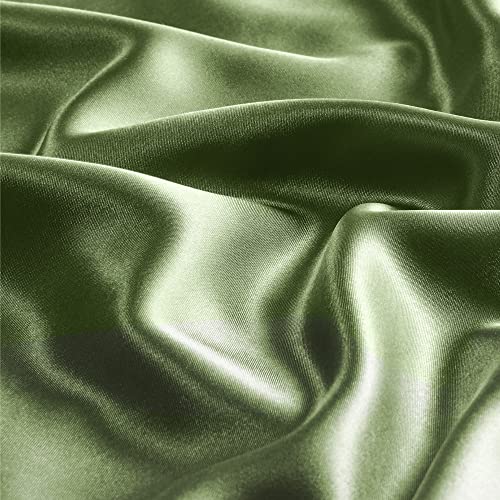 BEDELITE Satin Pillowcase with Zipper, Cedar Green King Size Pillow Cases Set of 2, Super Soft and Cooling Similar to Silk Pillow Cases, Gift for Women Men(20x40 Inches)