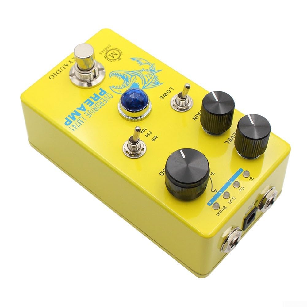 per mosky Distortion Overdrive Preamp Chitarra Pedale 4 Modalità Bypass Controllo per Rock Blues Metal Chitarra Elettrica Effetti