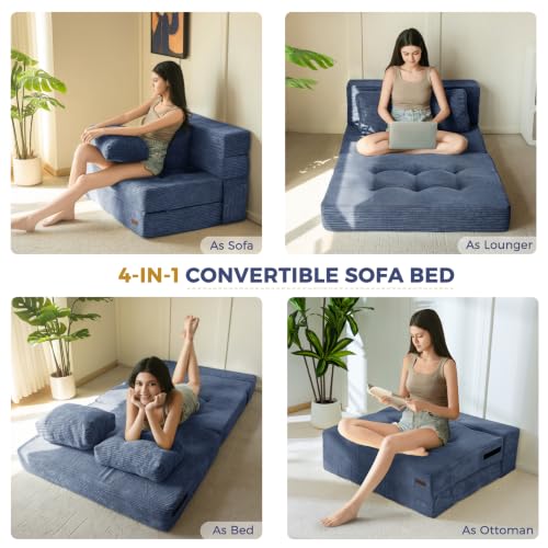 Image of MAXYOYO Convertible Sofa Bed, Fold Out Sofa Couch with Pillow for Adults