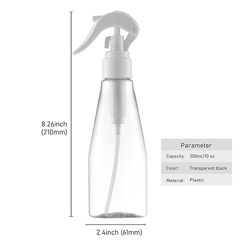 Miniatura 8 de Lusiyi Botella de spray continuo de 10 onzas para cabello, botella de spray de agua ultrafina para limpieza, plantas, mascotas (plástico, blanco,