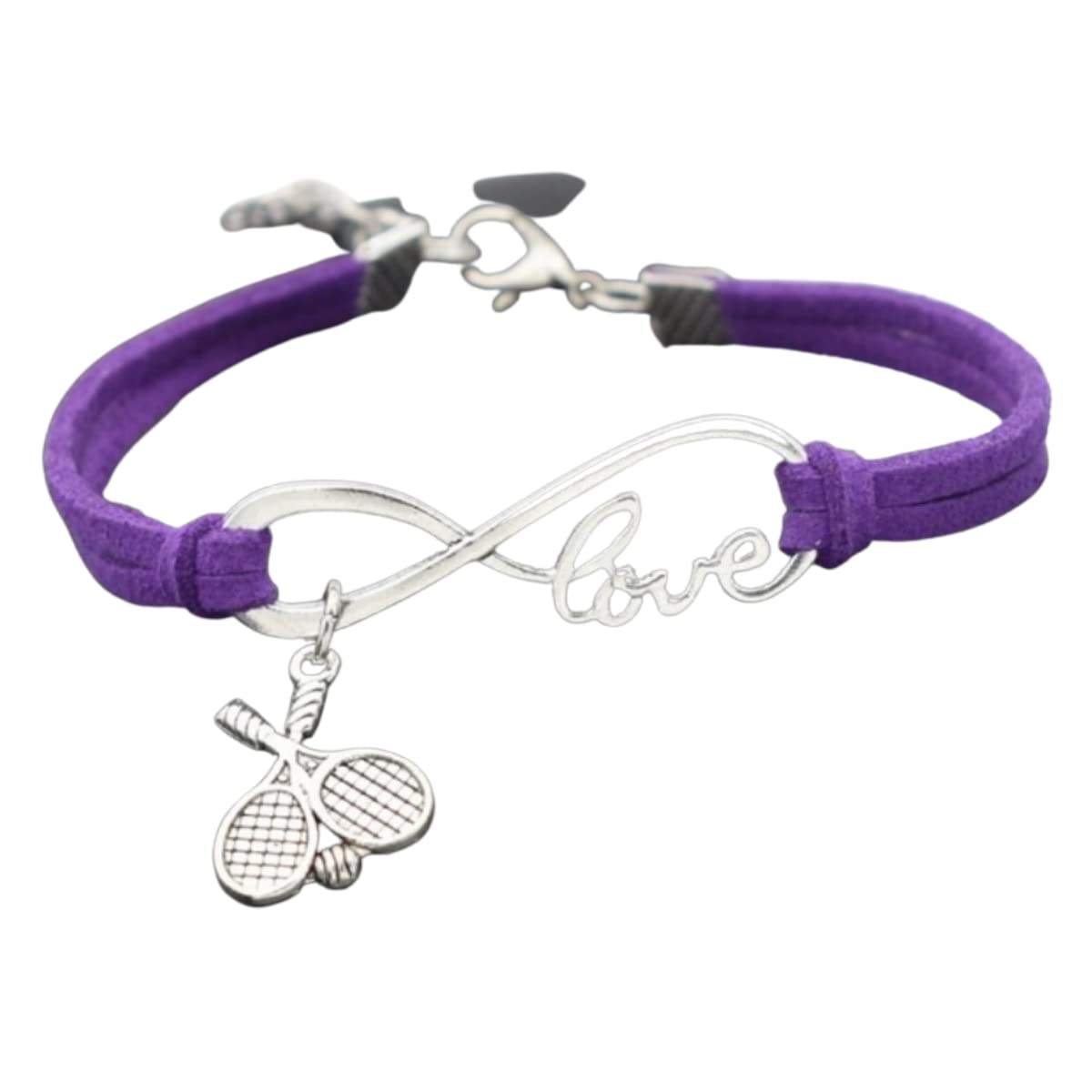 Girls Tennis Bracelet Infinity Love Tennis Racket Charm