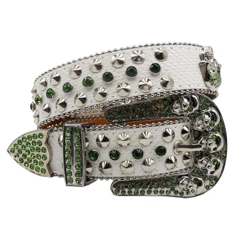 Elegant Waist Belt Studded Rhinestones Grommet For Street Dance Rivets Belt Punk Waist Chain Skull Buckle3