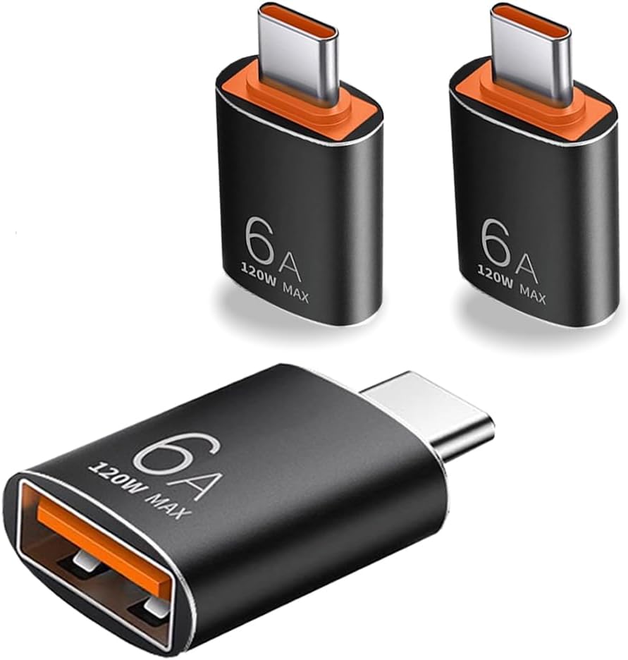 USB C to USB Adapter (3 Pack), USB C Adapter, Type C to USB 3.1 OTG Adapter for Smartphones Laptops Tablets Compatible with MacBook Pro, Samsung Galaxy S20 S21 S22 and More Type C Devices