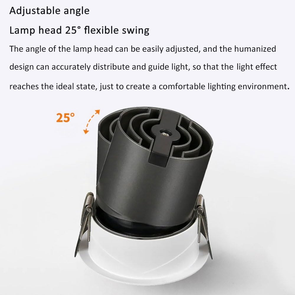 Foco De Techo Led COB De Moda, Iluminación Empotrable Led Ultrabrillante, Antideslumbrante, Sin Efecto Estroboscópico, Ultradelgado, para Uso Doméstico Y Comercial, Paque,6000k-12W
