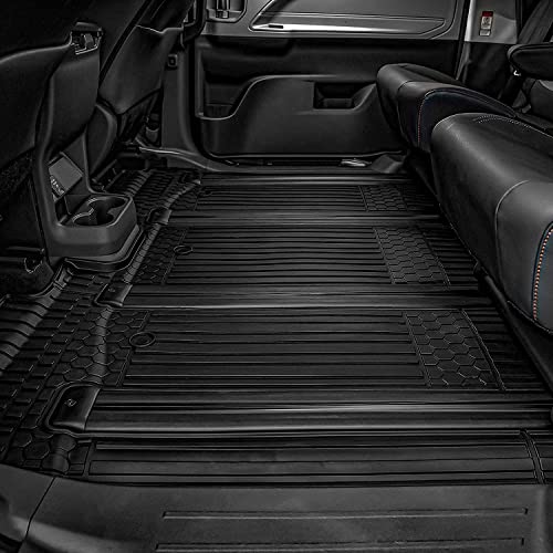 3W Floor Mat Compatible For Toyota Sienna 2021-2023 7 Seat Tpe All Weather Custom Fit Floor Liner For Toyota Sienna 2Nd And 3Rd Row Car Liners,Black (Only For 7 Seater 2Nd And 3Rd Row) #TOP2