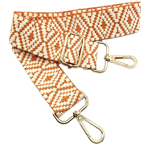 Keriocusi Correa de Hombro Ajustable para Mujer Naranja,Correa de Reemplazo Bolso Colorida para Mujer con Hebilla de Oro Correa Ancha para Bolso para Piel, Monedero, Guitarra, Cruzados Accesorios, 05
