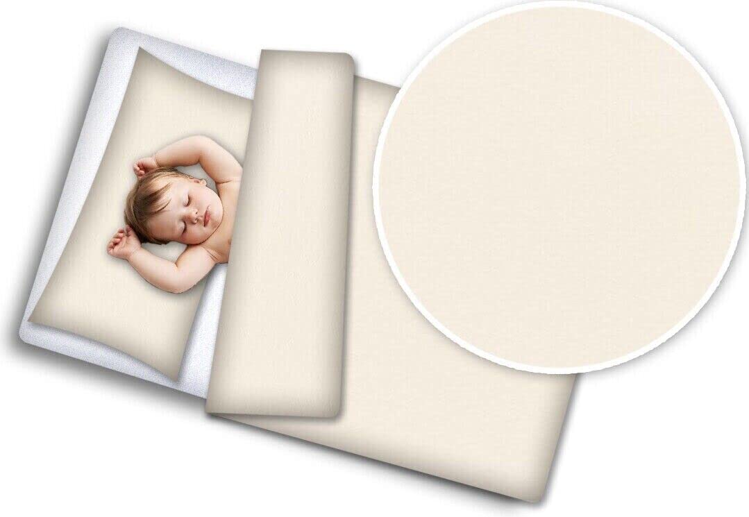 Baby 4pc Bedding Set Cotton 120x90cm Pillow Duvet Quilt Fit Cot Cream