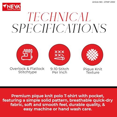 Image of NEVA Men's Regular Fit Half Sleeve Polo Neck T-Shirt with Chest Pocket
